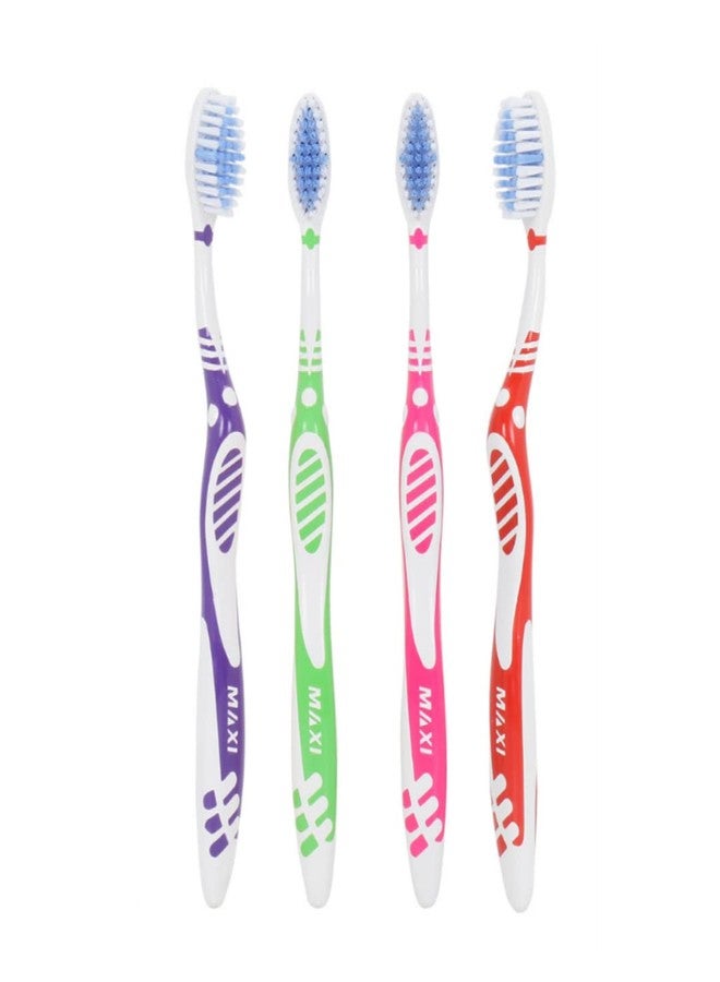 MAXI Sensitive+ Soft Bristles Manual Toothbrush for adults, gentle on sensitive teeth, Multicolor (Pack of 4) - Image 1